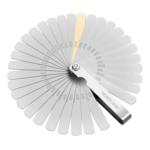 GNALIA Jauges D'Épaisseur 1 Unité 95X12X13Mm 32 Lames 0.04-0.88Mm Métrique Impérial Pour Mesure Jeu De Cale Soupape