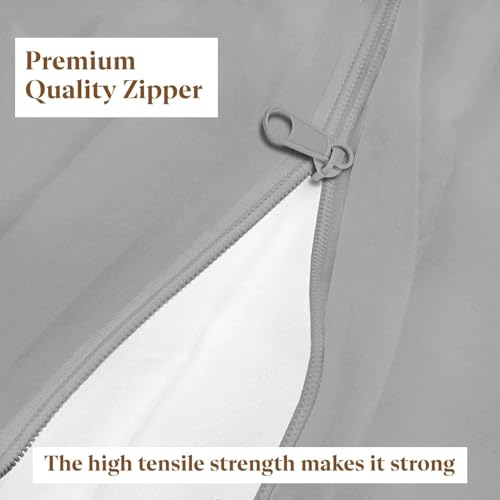Image of Dreamly Linen - Single Size Mattress Protector Waterproof All 6-Sided Light Grey Mattress Cover for Single Bed Size with 6 Inch Drop (75x42x6)