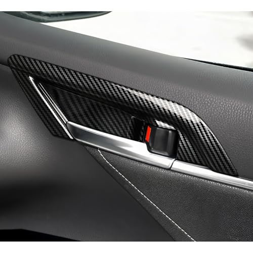 Image of 4PCS Inner Door Bowl Handle Trim Carbon Color ABS Sticker Decal Compatible with Toyota Camry XV70 2018 2019 2020 2021 2022 2023 2024 Accessories