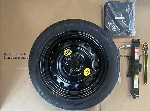 Chiave 17mm: La chiave di serraggio inclusa è adatta a una vasta gamma di bulloni delle ruote, garantendo una sostituzione agevole del ruotino.