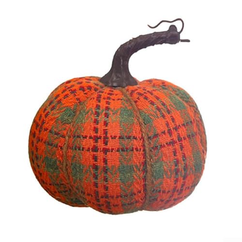 Zucche artificiali ornamentali, zucche in tessuto per la decorazione del Ringraziamento, 13 x 13 x 13 cm (B)
