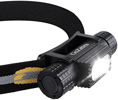 GoZebra Rechargeable Headlamp, 1200 Lumen Super Bright LED Headlamp Flashlight with Red Light, 5 Modes Waterproof Head Lamp Headlight for Outdoor Camping Running Cycling Fishing (GO-H05B)