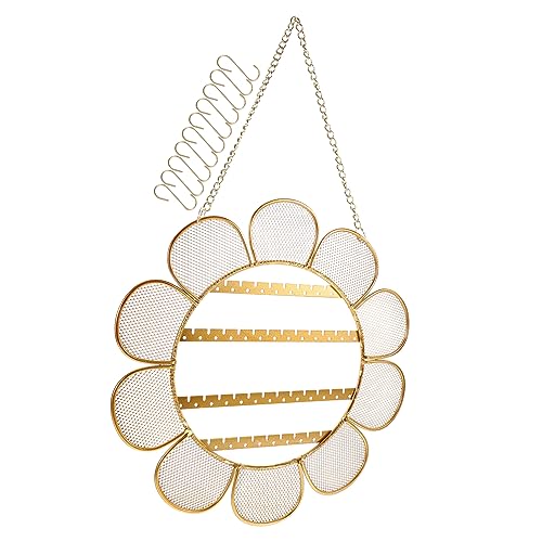 VILLFUL Organizador De Joyas Colgante Pared Con Diseño Girasol Soporte Mural Para Pendientes y Collares Exhibidor Multiuso Para Ordenar Joyería Dormitorio y Sala