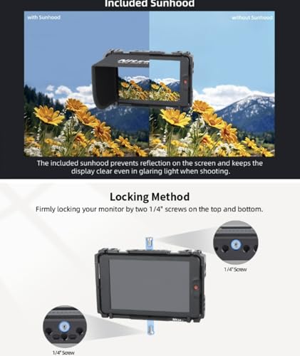 Image of G7 /T7 CAGE Nitze Monitor Cage for OSEE G7 /T7 with Sunhood, Shoulder Strap, and Monitor Holder Mount