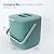 Blue Ginkgo Kitchen Compost Bin [2.6L / 0.69 GAL] – Filter-Free, Odor-Tight Countertop Food Waste Pail with Handle (Made in Korea, Green)