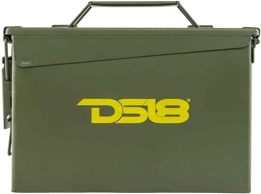DS18 ARMYBOX Military and Army Solid Steel Ammo Case Can New Steel Tactical Waterproof 30 Caliber Ammo Box Metal OD Green Nerf Gun Ammo Storage Military Surplus Storage Container