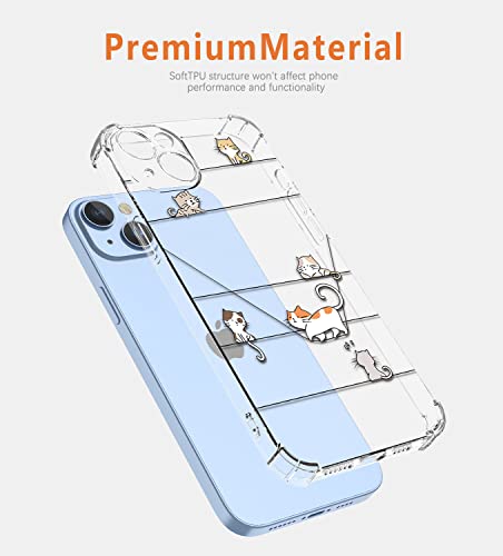XINYEXIN Clear Case for Xiaomi Redmi Note 12 Pro Case Cute Cat Pattern Design Slim Shockproof Transparent Soft TPU Bumper Case Protective Cover - Image 3