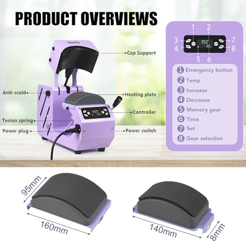 Máquina termofijadora automática 2 en 1 para gorras miniatura 5
