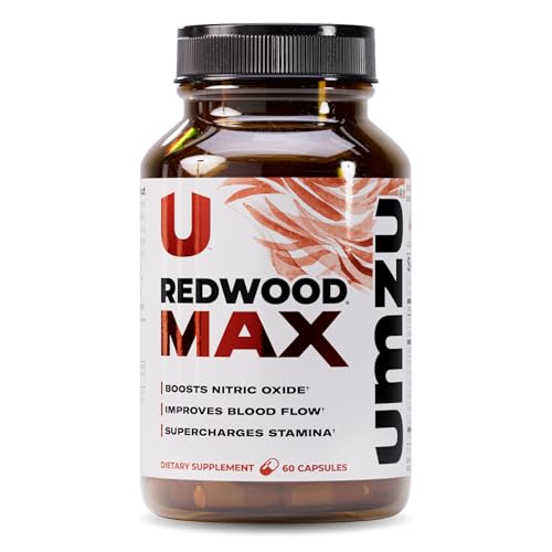 UMZU Redwood Max Nitric Oxide Booster 1-Month Supply Advanced Nitric Oxide Supplement with Fitnox Blend Pine Bark Resveratrol & Tart Cherry Promotes Healthy Circulation Energy and Recovery