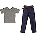 Hellery Ropa de Moda para Hombres a Escala 1/6 (Camiseta Y Pantalones Vaqueros) de Acción Masculina de 12 Pulgadas, Accesorios de Ropa para Muñecas (2