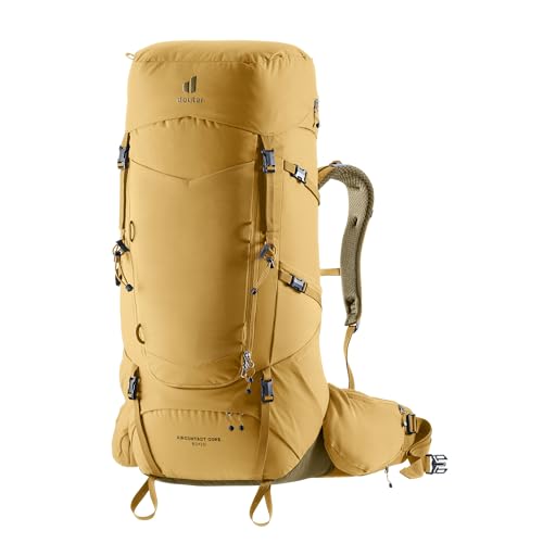 Deuter Aircontact Core 60+ 10L, Technical Backpacking Pack, Hydration Compatible for Hiking & Multi-Day Trekking - Savanna-Nori