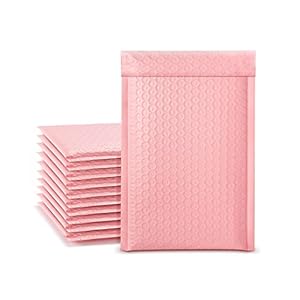 Supfive Pink Bubble Mailers, 6×11.5 inch 50pcs Padded Envelopes, Self Seal Mailing Envelopes Matte Shipping Bag