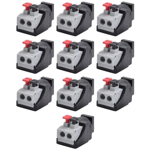 DC Adapter Plug 5.5mm x 2.1mm, 10pcs DC Power Connector for 12V/24V LED/CCTV/Electronics