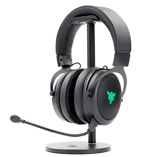 Cuffie Gaming H500WB - Cuffie Gaming con Microfono Removibile. Cuffie da gioco Bluetooth, cancellazione rumore esterno, illuminazione LED. Adatti per PC e console, nero, regolabile.