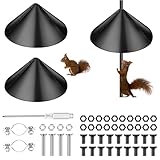 Tanlade 2 Pack Squirrel Baffle Guard Black Plastic Wide Wrap Around Guard Stopper Keep Squirrels Off Bird Feeder Baffle for Bird Feeder Pole Outside Shepherd Hooks(16 Inch)