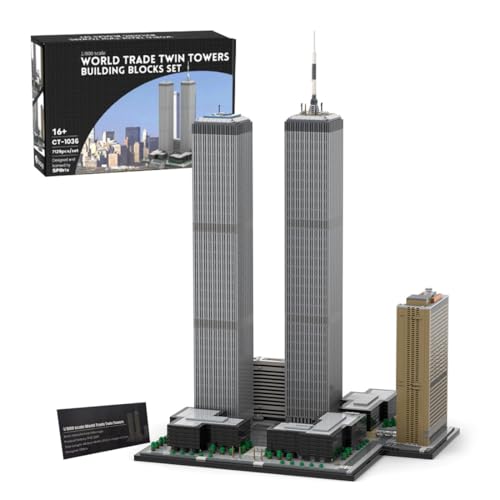 CubiMythx World Trade Center Building Blocks and Construction Toy, Collectible Architecture-Themed Model to Build and Display, Great Gift for Building Fans (7121 PCS), 1:800 Scale