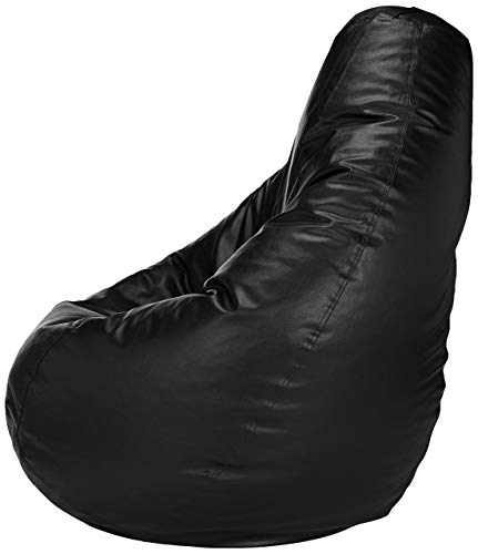 Image of G B Traders Leatherette Bean Bag Without Beans| Comfortable Sofa Chair for Living Room, Bedroom & Office | Durable Double Stitch Bean Bag Seat only Cover Color Black Size XXL
