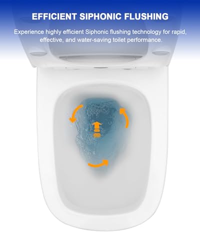 Dcolora-One-Piece-Toilet-DC-OPT152-128-Power-Flush-Elongate-Standard-for-Bathroom-With-Comfortable-Soft-Closing-Seat-285-x-157-x-2712-Rough-InGlossy-White Dcolora One Piece Toilet DC OPT152 128 Power Flush Elongate Standard for Bathroom With Comfortable Soft Closing Seat 285 x 157 x 2712 Rough InGlossy White