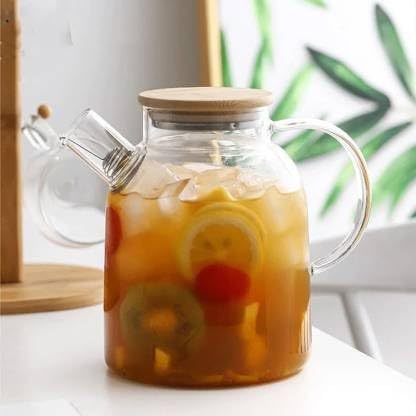 Avastro 1.8L/1.8L Big Transparent Borosilicate Glass Teapot Heat-Resistant Large Clear Tea Pot Flower Tea Set Puer Kettle Office Home Tool Pack of 1 1