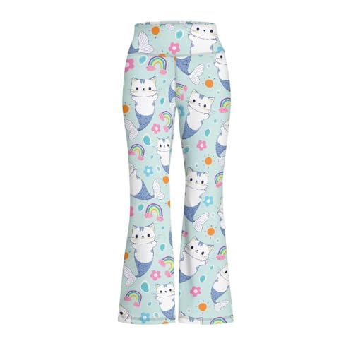 Image of Girls Flare Leggings Cute Bell Bottoms for Teen Girls Wide Leg Sweatpants for 5-14 T