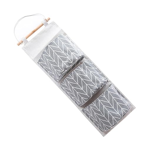 ABOOFAN Cotton Linen Hanging Storage Bag Versatile Over Door Organizer for Shoes and Clothes for Bedroom Bathroom and Closet Blue and Grey
