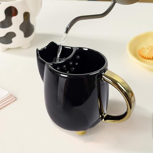 Mug de Cerámica con Diseño de Gato 17oz Negro miniatura 6