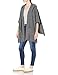 Cable Stitch Women's Soft Hooded Cape Poncho - Open Front Oversized Wrap Shawl Pullover Sweater with Pockets (Small/Medium, Marled Grey)