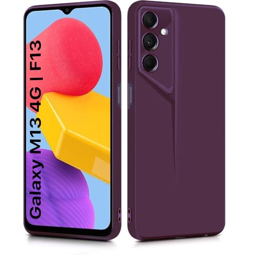 Image of WOW IMAGINE Slim Back Cover for Samsung Galaxy M13 4G | F13 4G | Blade Series Ultra Thin Case with Lightweight Design | Camera Protection | Soft Matte Silicone Flexible Mobile Case - Purple
