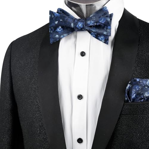 Image of Alizeal Mens 2pcs Floral Pattern Bow Tie Set