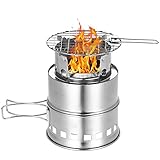 Aeike Campingkocher Tragbarer Alkohol-Holzbrenner, Multifunktionales Grillnetz Mit Aufbewahrungskoffer, Tragbarer Herd, Geeignet F¨¹r Outdoor-Camping Und Picknick