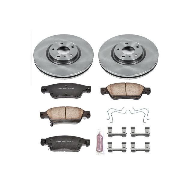 Image of PowerStop Front Brake Kit for Infiniti G35 2007-08 |G37 2008-13 |Q60 2014-15 - Z17 Ceramic Brake Pads & Disc Rotors Replacement, KOE3022