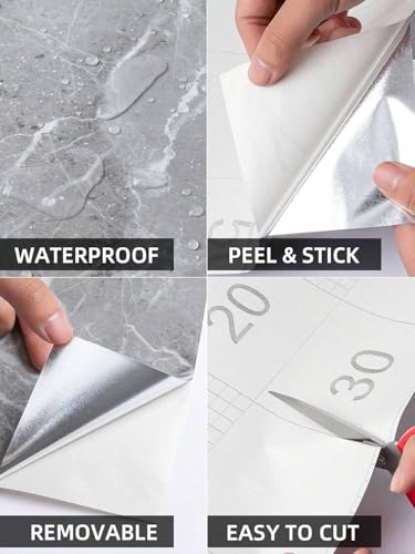 Image of D-fix Marble Peel and Stick Wallpaper for Home Decor, Waterproof Self-Adhesive Wall Stickers for Kitchen, Bathroom, Living Room - Wall Paper (60X200 CM (Premium White Gold)
