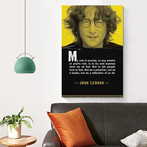 John Lennon Poster vintage sur toile sans cadre pour décoration murale 50 x 75 cm - Les Beatles, Paul McCartney, John Lennon, RIngo Starr, George Harrison John Lennon Poster vintage sur toile sans cadre pour décoration murale 50 x 75 cm – Image 5