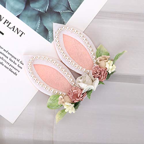 Arnzrmo Bunny Rose Easter Headbands Flower Bows For Baby Girl #TOP4