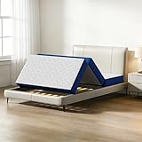 sogesfurniture Queen Size Tri-Fold Mattress,6 inch Folding Mat with Memory Foam & Cooling Gel for Travel & Camping & Yoga, Cover Washable Foldable Mat, CertiPUR-US Certified,White and Bliue