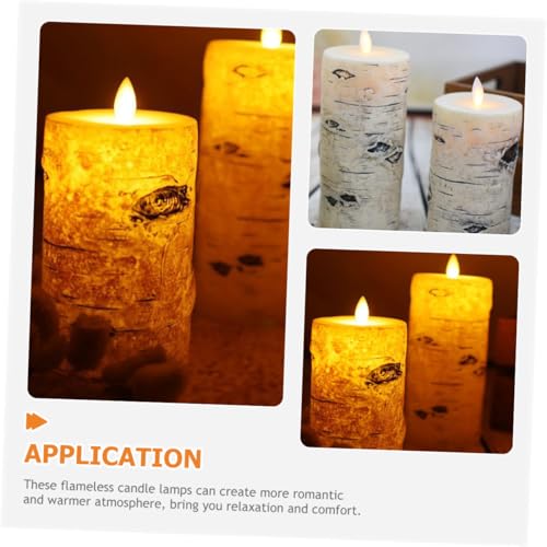 Velas LED sin llama con textura delicada Toddmomy de material plastico 6