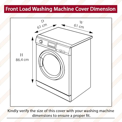 Image of The Furnishing Tree Washing Machine Cover Maroon Compatible for Bosch 7 Kg Fully-Automatic Front Loading WAK20160IN - D x W x H : ( 61x61x86.4 CM )