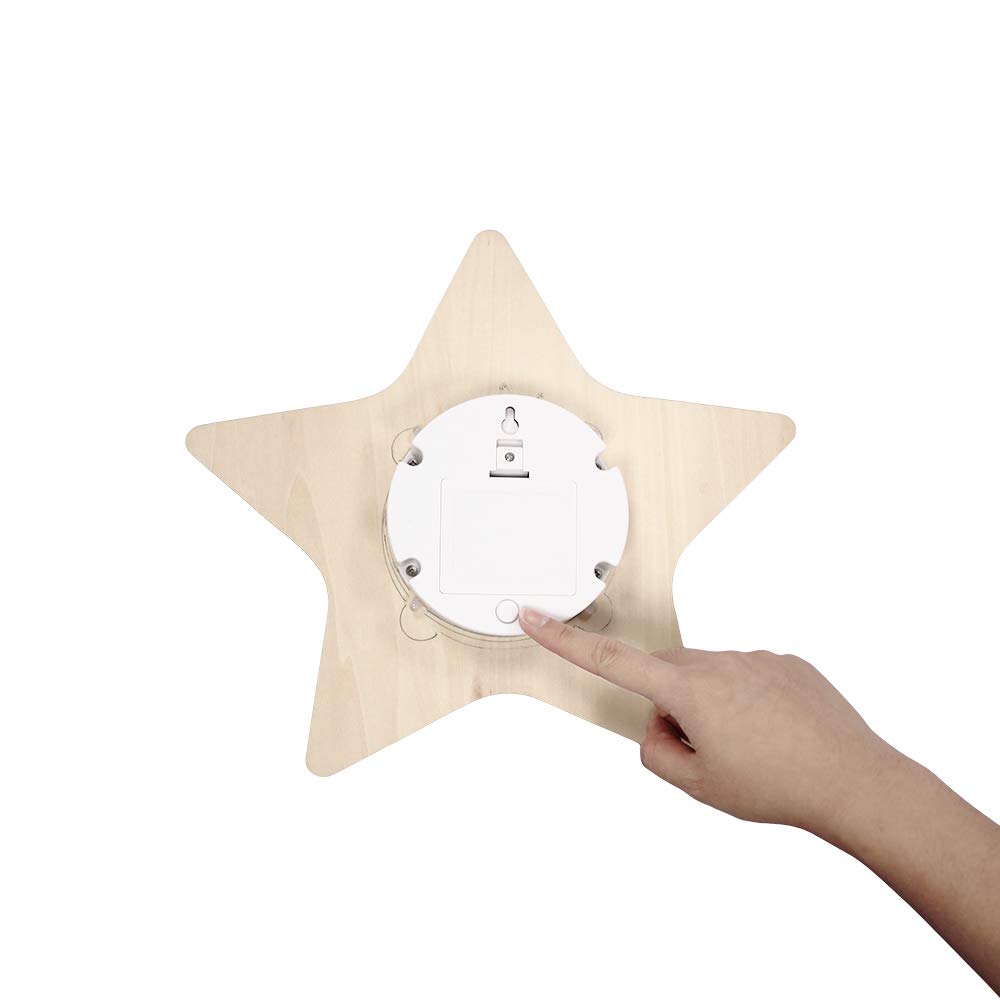 reer lumilu Silhouette Light Star 52177 Applique murale en forme d'étoile - Cadeau de baptême - Cadeau d'anniversaire pour garçons et filles - Marron