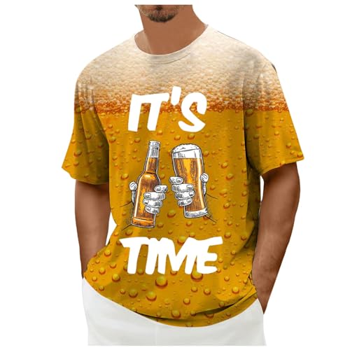 Herren T Shirt Oktoberfest Tshirt Sommer Kurzarm Sportshirt Trachtenshirt Lustiges Mode Tracht Shirt Atmungsaktive Shirts Männer T Shirt Basic Tops Bierdruck Streetwear Bayerisches Top