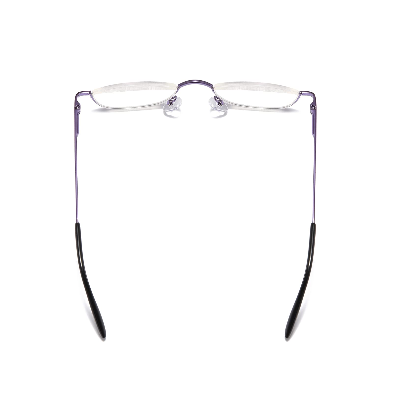KoKoBin Half Frame Reading Glasses Spring Hinges for Men Women Slim Half Moon Lens Readers Metal Semi Rimless eyewear (Purple, 1.5) - Image 4