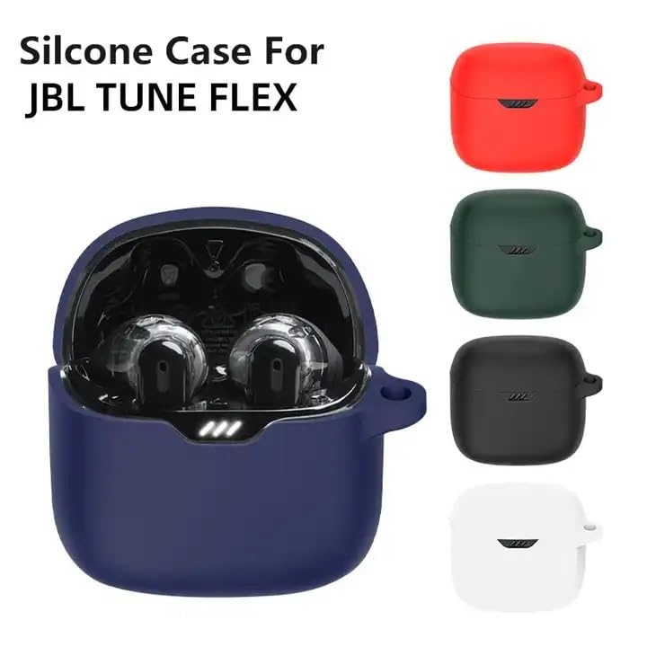 Image of ColorCase Front & Back Full Protection Silicon Case Cover for JBL for Tune Flex - (Blue) (Earbuds Not Included)