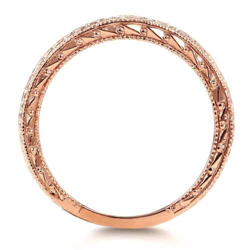 Kobelli Antique Style Engravings Wedding Band in 14k Rose Gold3