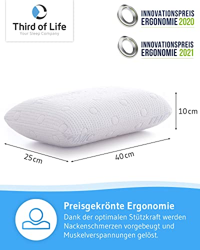 Reiskussen VOLAR | Nekkussen van visco-schuim | Orthopedisch neksteunkussen met warmteregulerende overtrek | Klein kussen voor reizen met auto, vliegtuig en trein of voor in het hotel 40x25x10 cm - Image 3