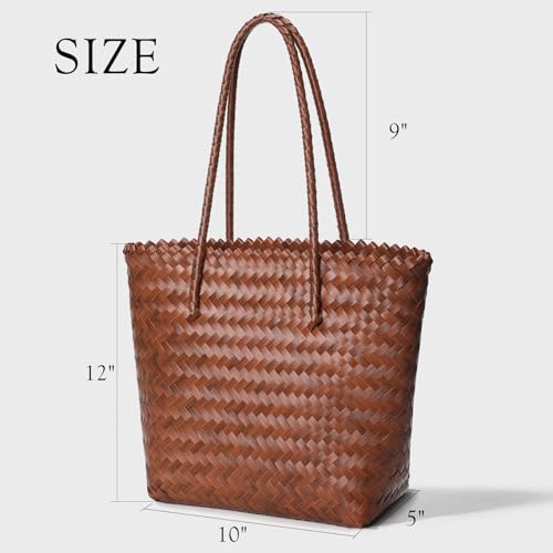 Image of Tavaleu Straw Beach Bags for Women, Tote Handbag Shoulder Bag for Women, Beach Straw Purse Buckets Summer Fashion Hobo Bags