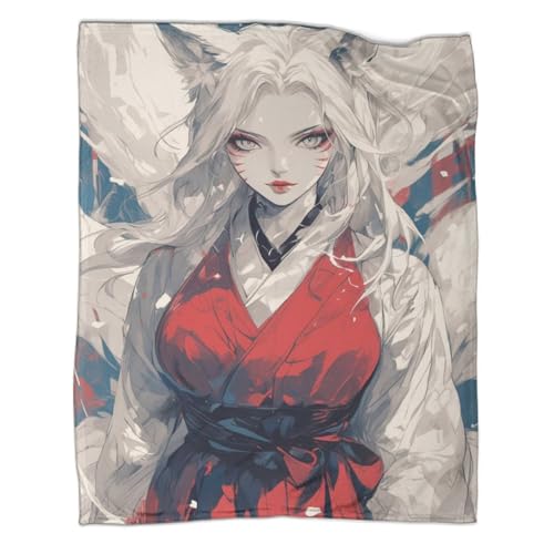 Beautiful Fox Kuscheldecke Flauschig Weiche Wohndecke Decke 3D Couch Als Wohn- und Kuscheldecke - Flauschdecke - Wohndecke Kuscheldecke Warm 50x60inch(127x152cm)