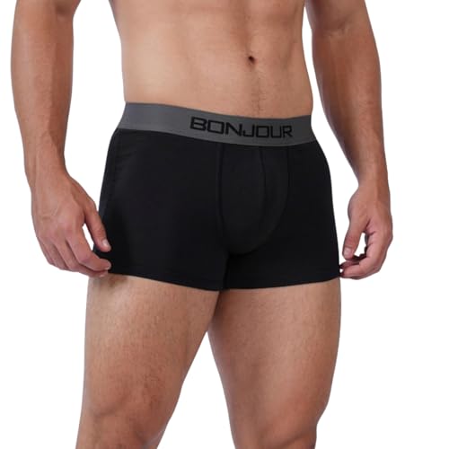 Image of Bonjour Men's Cotton Comfort Trunk - Soft Breathable Everyday Underwear (Pack of 1)