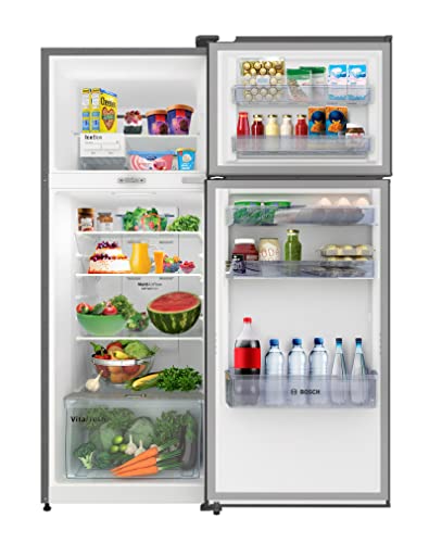 Image of Bosch 263L 3 Star Inverter Frost Free Double Door Refrigerator, Convertible (CTC27S03EI, Sparkly Steel)