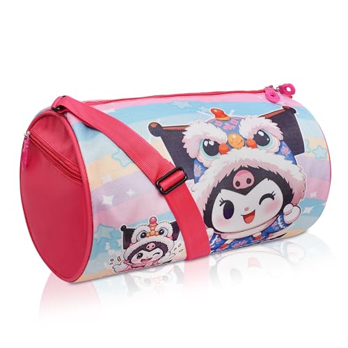 Image of Stylbase Multicolor Polyester Kids Duffle Travel Bag for Travelling Gym, Dance, Swimming, Picnic, Sports, Traveling Bag for Boys & Girls Duffle Bag (Kuromi, 18 /)