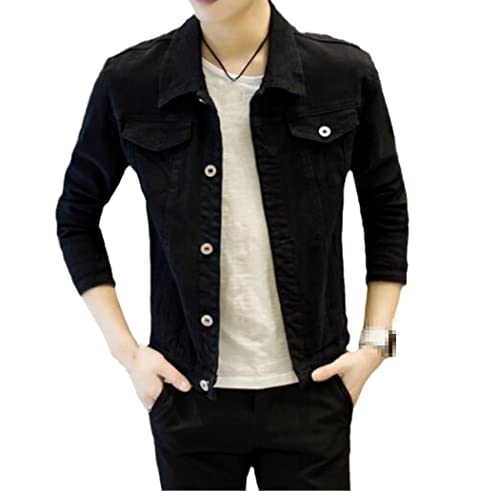 Veste en jean homme coupe ajustée avec poches pratiques pour l'automne