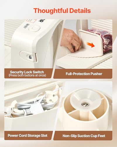 Image of VEVOR Meat Slicer, 6.7 inch Foldable Electric Cutter with Dual Security Lock